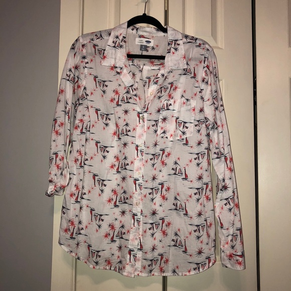 Red, white and Blue Fireworks Button Down - Picture 2 of 4